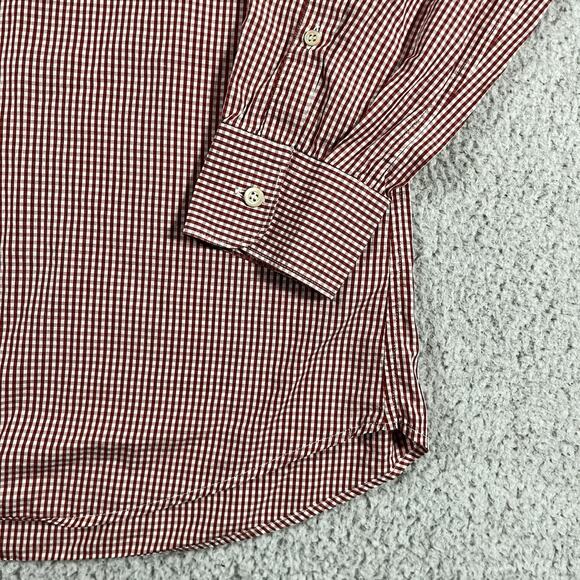 Ermenegildo Zegna Shirt Men XL Red Button Long Sleeve Made Italy Soft - Picture 9 of 15
